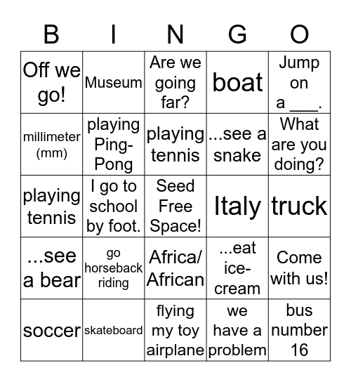 SM2b, Units 7 and 8, Vocabulary Bingo Card