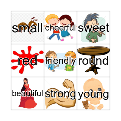 Australian/Greek Adjective Bingo  Bingo Card