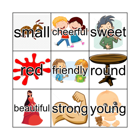 Australian/Greek Adjective Bingo  Bingo Card