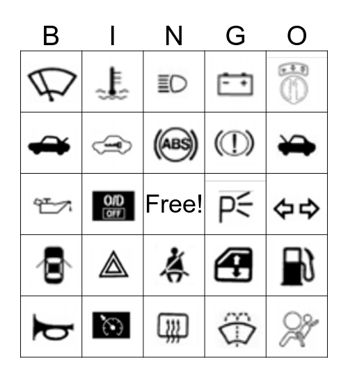 Control and Information Device Symbols BINGO Card