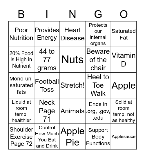 SKINNEY ON FAT  BINGO Card