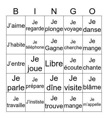 French 2Aa Bingo Card