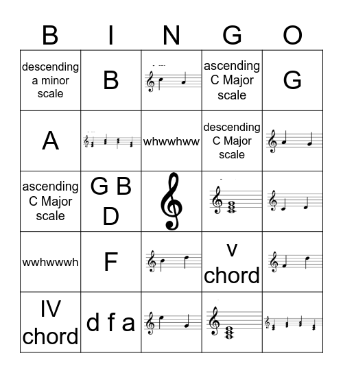Notation Bingo Card
