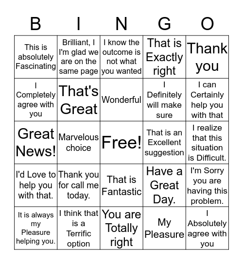 Connection Words Bingo Card