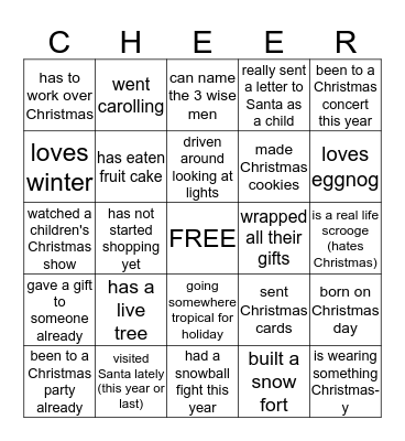 Christmas Bingo Card