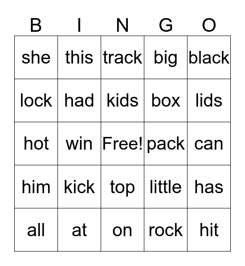 Unit 1 spelling words Bingo Card