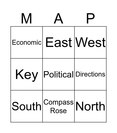 Maps Bingo Card