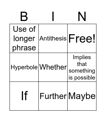 The Pull-Out  Bingo Card