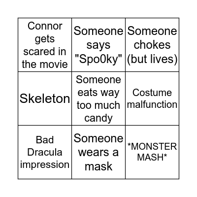 Halloween Bingo Card