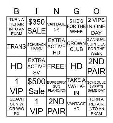 11/21/13 TO 11/30/13 Bingo Card