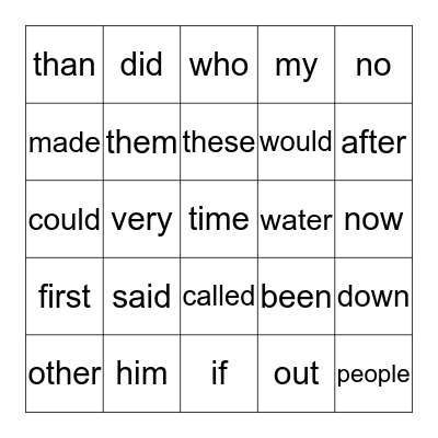 Bingo Card