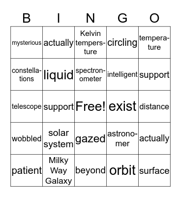 Looking for Earth 2 Bingo Card
