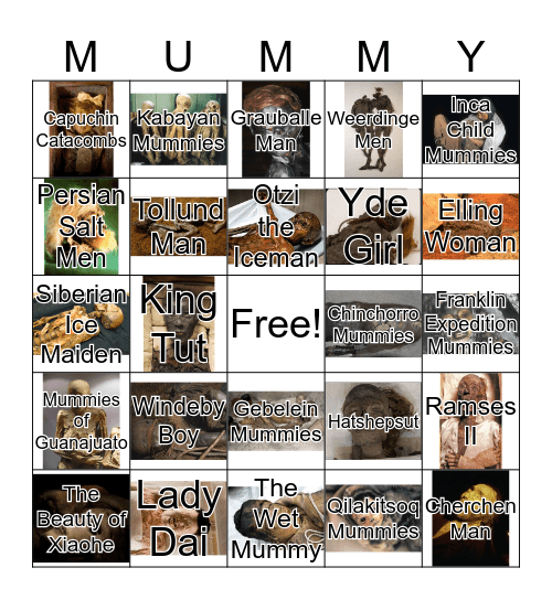 Mummy Bingo! Bingo Card