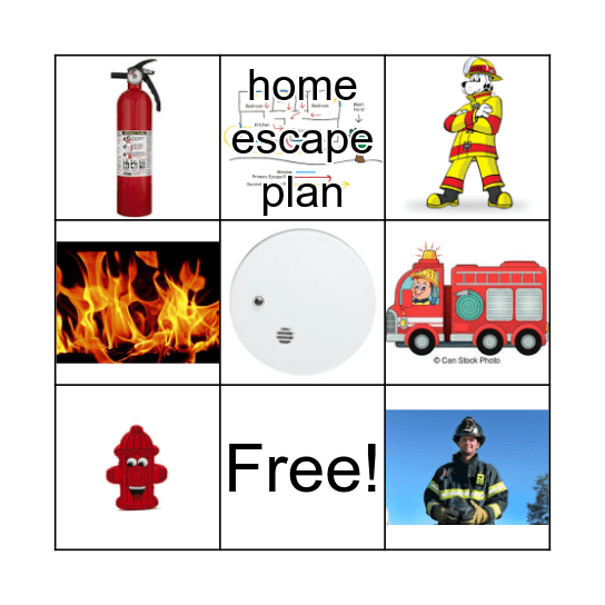 Fire Safety Bingo Card