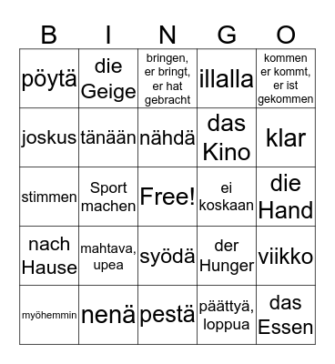 SA7 kpl 3B Bingo Card