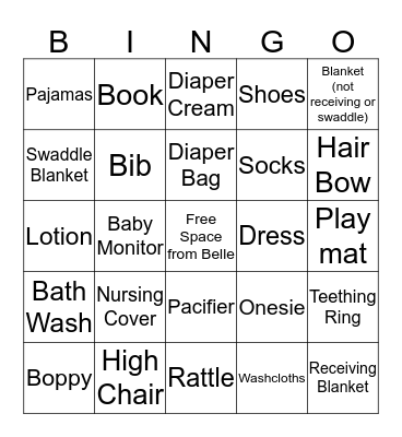 Little Pumpkin Gift Bingo Card