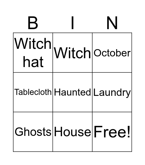 Ghosts in the House Bingo Card