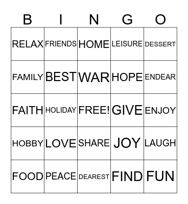 Gustafson Bingo Bash Bingo Card