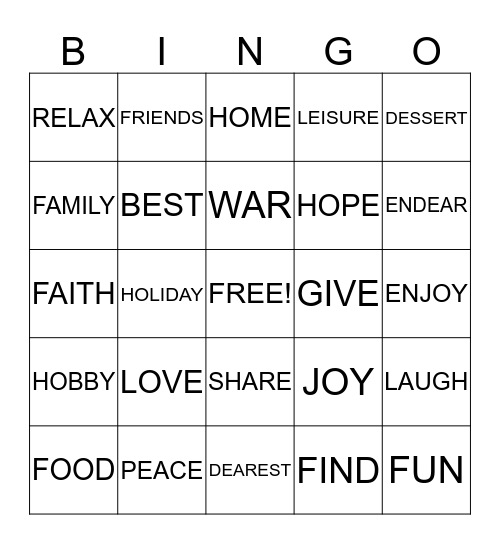 Gustafson Bingo Bash Bingo Card