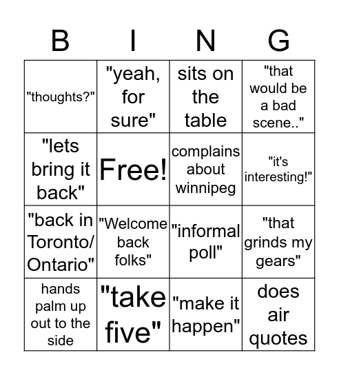 Dr. Hauseman Bingo Card