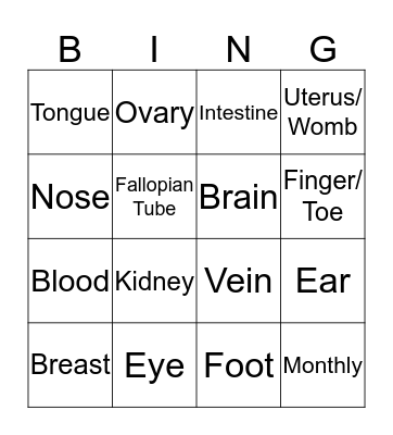 Medical Terminology/ Prefixes/ Suffixes Bingo Card