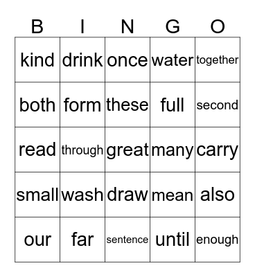 Grade 2 - November, 2013 Bingo Card