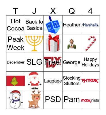 TJX Accessories & Beauty Q4 Bingo Card