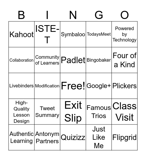 Tech Training Bingo 18-19 Bingo Card