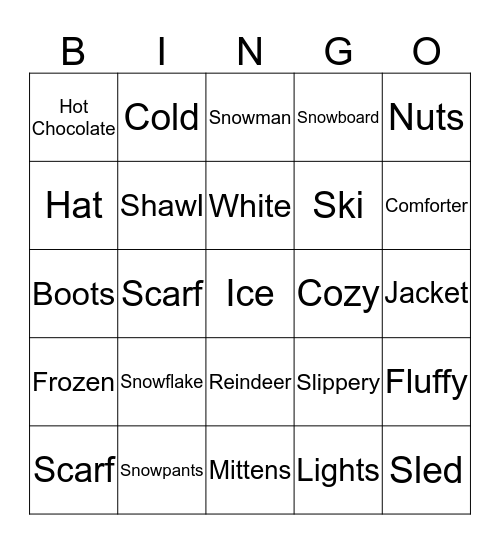 Winter Bingo Card