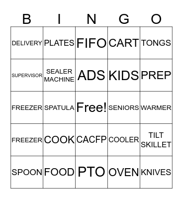 LUNCH N MORE Bingo Card