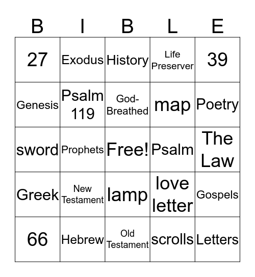 Bible Bingo Card