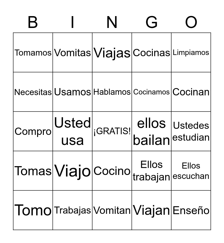 verbos-en-ar-bingo-card