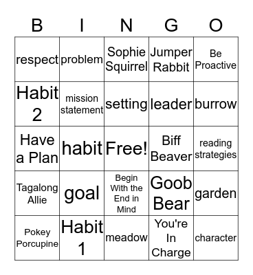 The 7 Habits of Happy Kids  Bingo Card