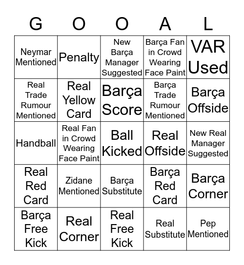 El Clásingo! Bingo Card