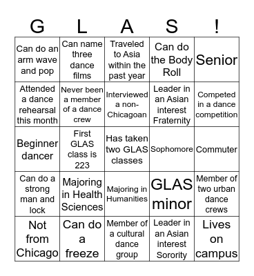 Global Hip-Hop and Asian Diasporas Bingo Card