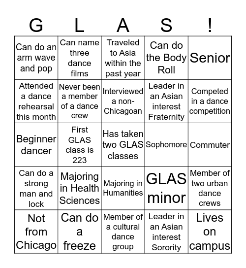 Global Hip-Hop and Asian Diasporas Bingo Card