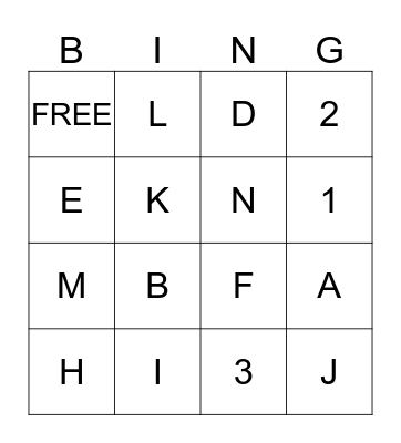 Alphabet Bingo Card