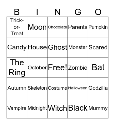 Halloween! Bingo Card