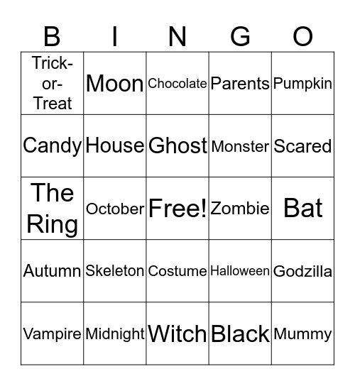 Halloween! Bingo Card