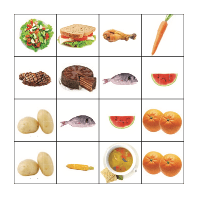 Food Bingo Card