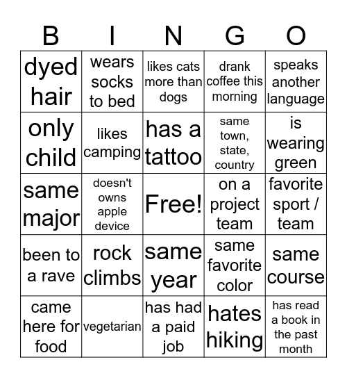 ESW Bingo Card