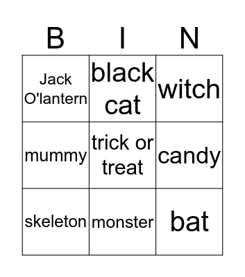 Happy Halloween! Bingo Card