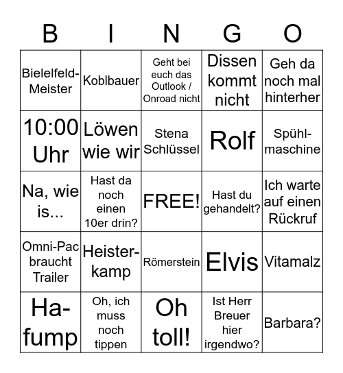 Dispo-Bingo Card