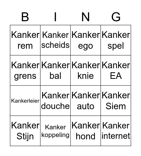 De Doab bingo kaart/ 賓果卡 Bingo Card