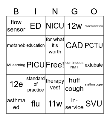 RC Week Huddle Bingo Card
