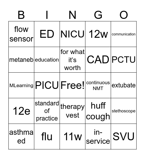 RC Week Huddle Bingo Card