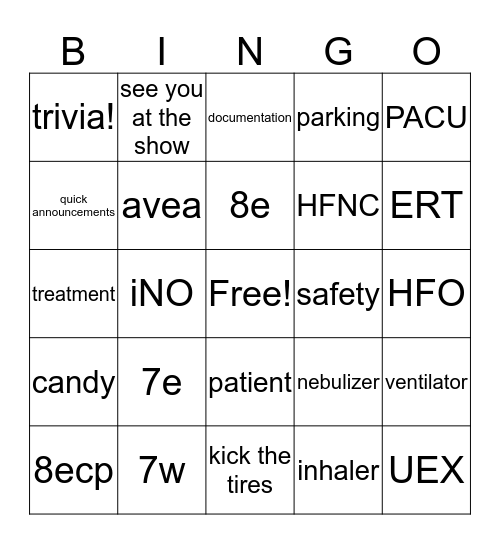 RC Week Huddle Bingo Card