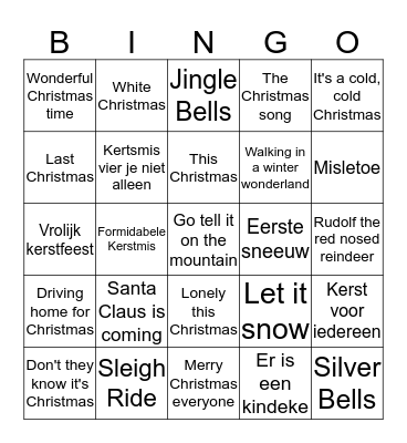 KERST Bingo Card