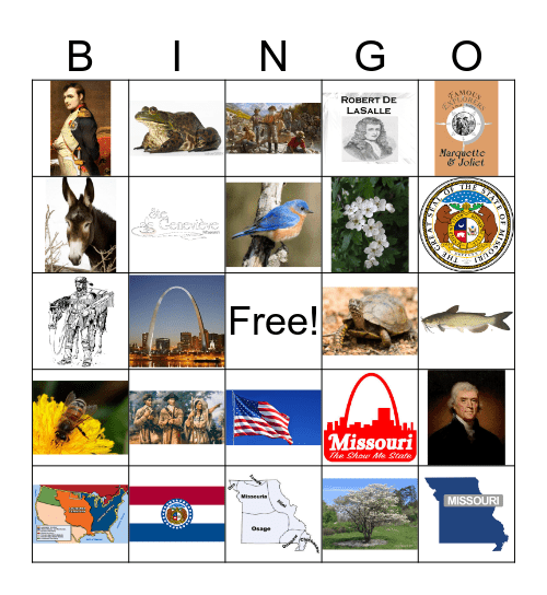 Missouri Symbols & History Bingo Card