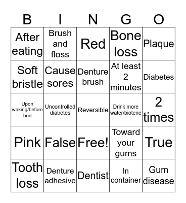 Every Tooth Counts Bingo Card